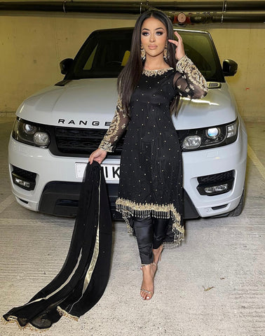 Bespoke Chiffon Outfit (black)PRE ORDER