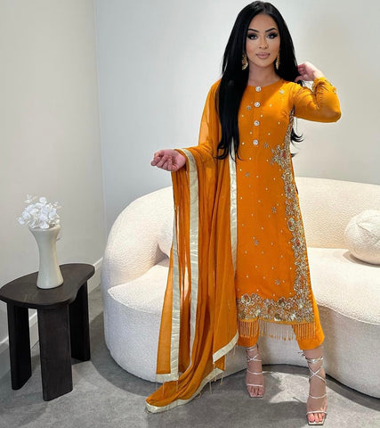 Chiffon Wedding Pret (rust)