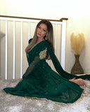 Chiffon Pret By Aisha (bottle green)
